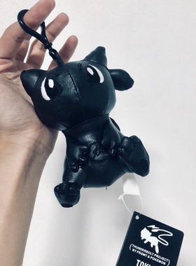 ins同款闪电联名fragment暗黑黑色超梦梦幻皮质钥匙扣公仔小挂件