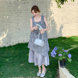 灰色不规则假两件连衣裙女2025夏季新款【303-Q8818-P125-K178】,女装连衣裙,宁宁家, 灰色不规则假两件连衣裙女2025夏季新款【303-Q8818-P125-K178】,女装连衣裙,宁宁家,