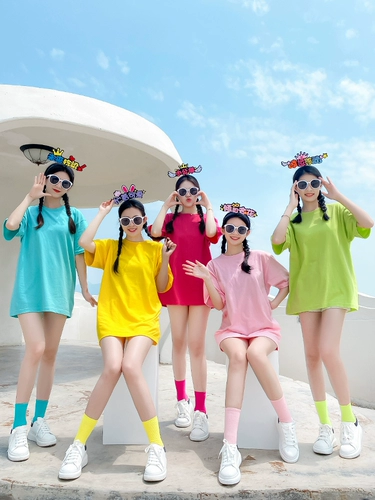 Красочная T -Frings Подруга Установка чистого хлопка.