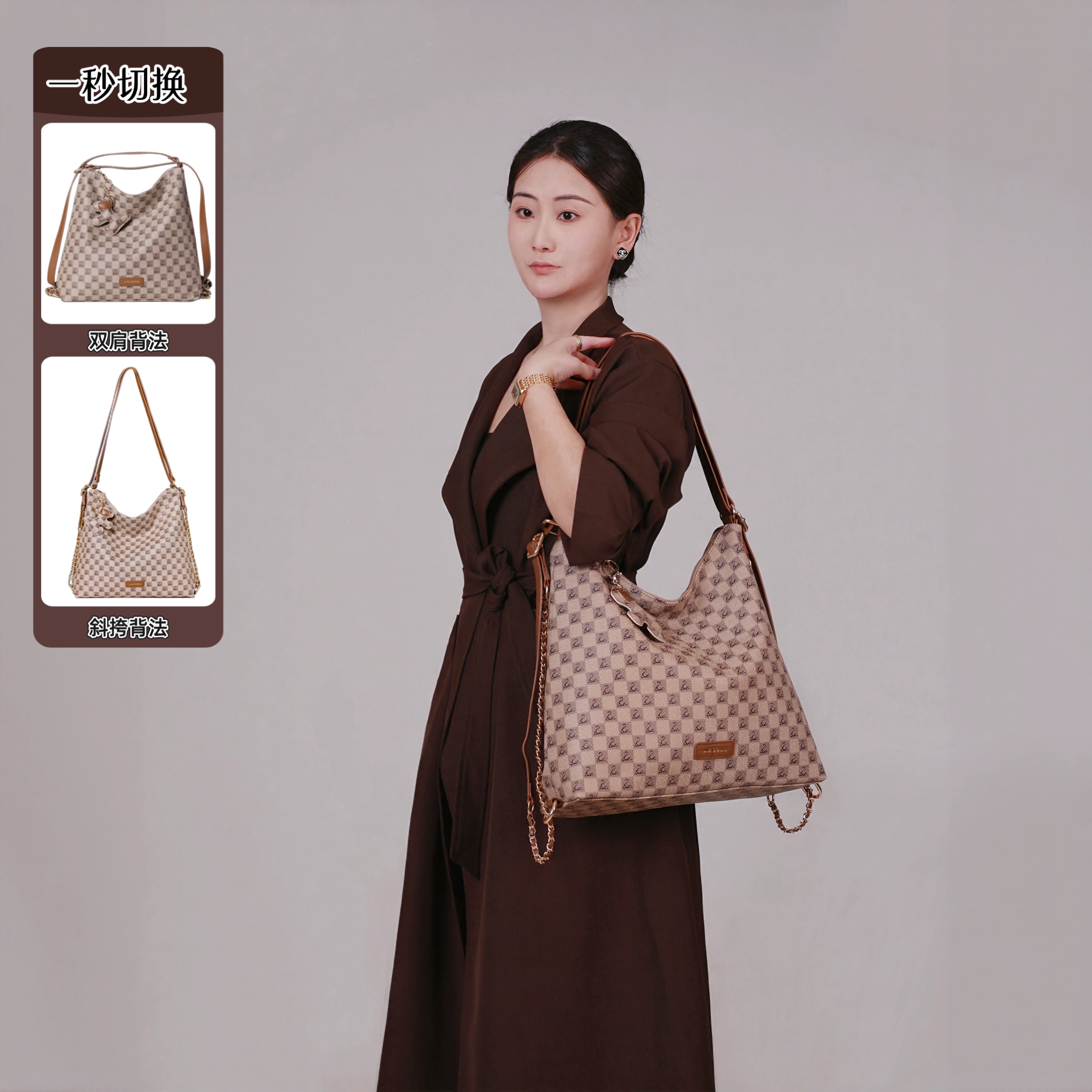 冽凇轻便包包女式2025新款大容量托特包单肩斜挎旅行挎包双肩背包