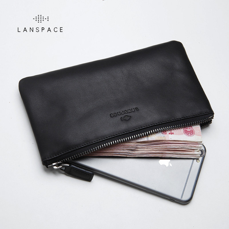 LANSPACE Leather goods Men's have more cash than can be accounted for zipper wallet genuine leather clutch bag Concise The first layer cowhide Handbag Large capacityin the Leather/Lady bags/Men's bag, Wallet  category - from Buy2taobao.com to provide professional Taobao agent buy service