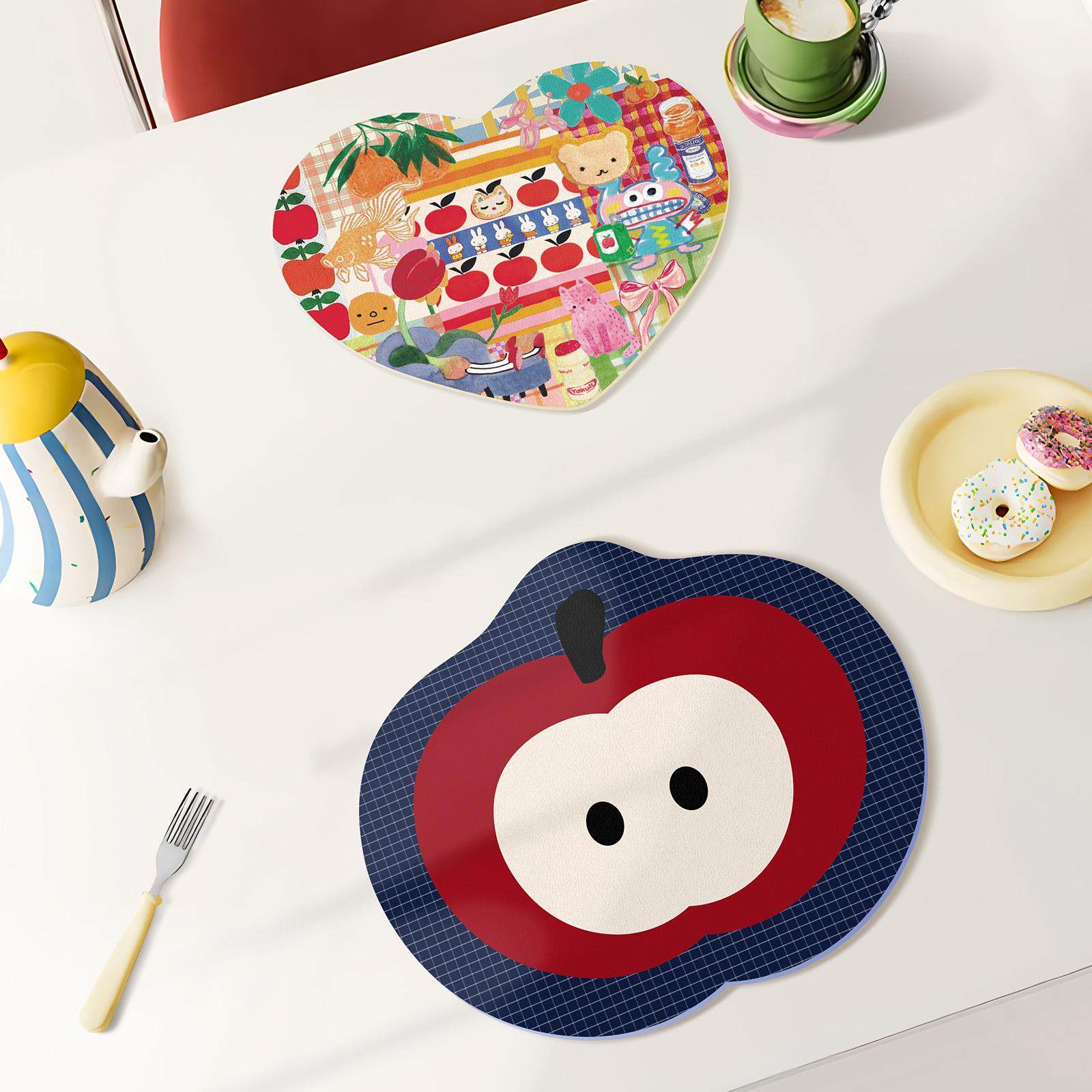 ins风拼布皮革西餐垫防水防油易清洗咖啡吧台垫隔热杯盘垫,餐饮具,餐垫,淘宝优惠券,粉丝福利购,淘宝优惠卷