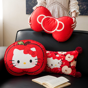 红色新年KT客厅沙发抱枕床头沙发靠枕办公室车载午休午睡枕头家用