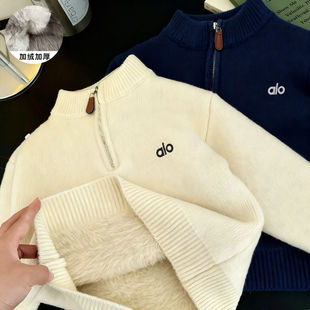 男童一体绒毛衣儿童加厚冬款加绒外套男宝宝打底衫针织衫保暖上衣