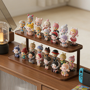 盲盒收纳展示架中古风阶梯置物架适用泡泡玛特手办香水摆件展示柜