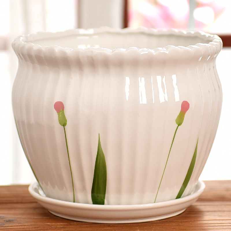 多肉花盆陶瓷托盘家用简约