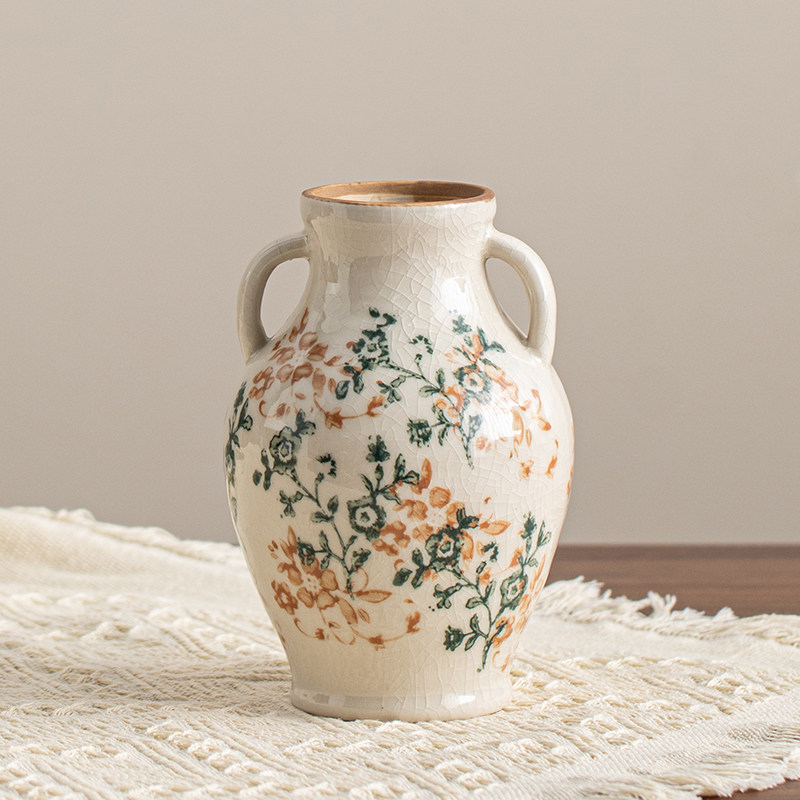 适用酒店餐厅花插瓶装饰创意个性摆件中式简约多款无孔陶瓷花瓶