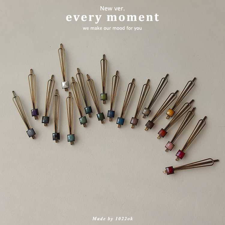 韩国方形亚克力豆豆一字夹刘海夹