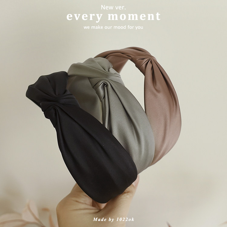 韩国法式缎面布艺褶皱打结发箍