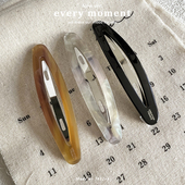 韩国代购 france长款 侧边夹刘海夹BB夹发夹女简约气质红色发夹头饰