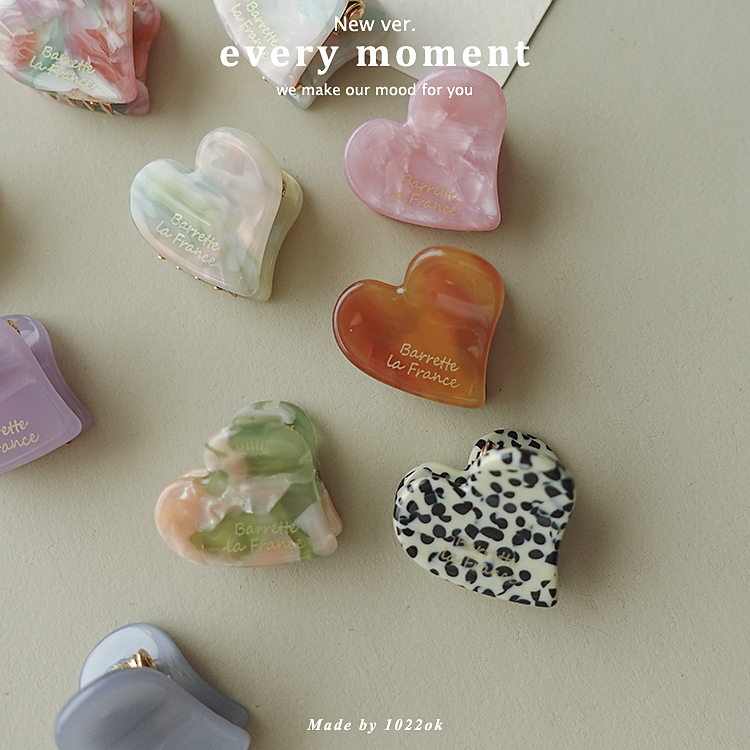 晕染渐变立体爱心韩国进口碎发夹