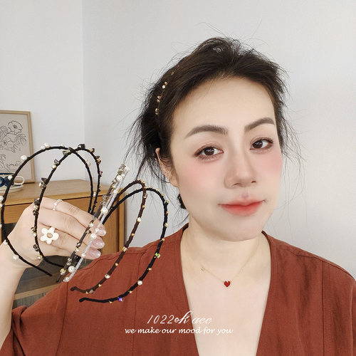 韩国简约复古仿珍珠缠绕发箍