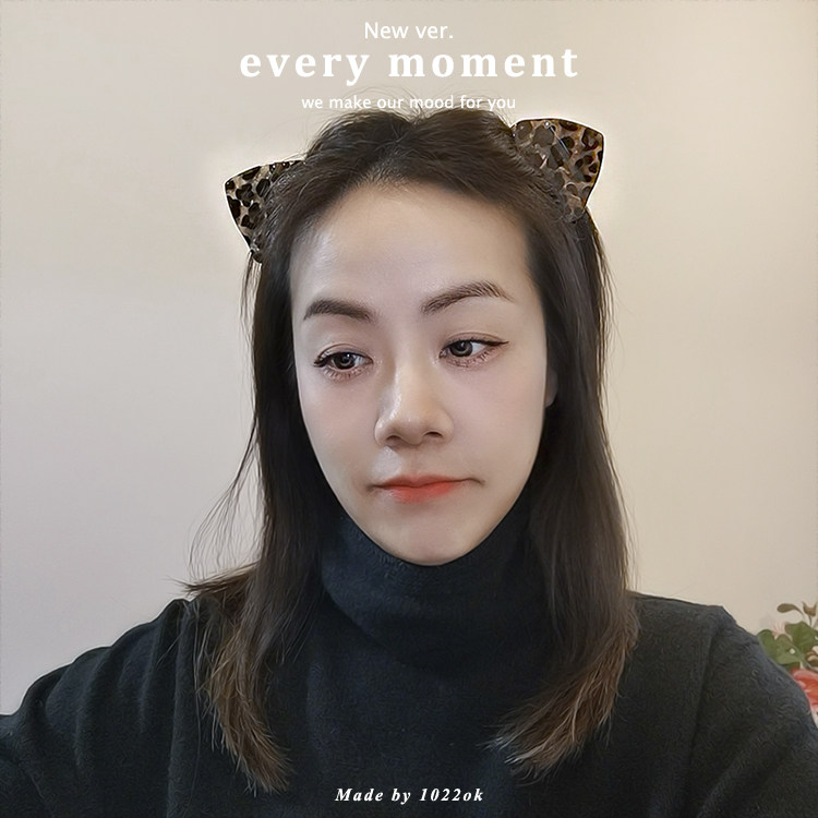 韩国进口AZ豹纹猫耳朵小号抓夹女气质半扎发夹子发饰高马尾发夹潮
