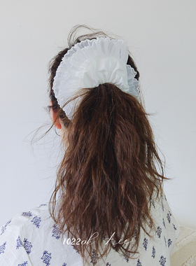 韩国进口东大门芭蕾梦境白色大肠圈发绳纯欲氛围感丸子头裙摆发圈