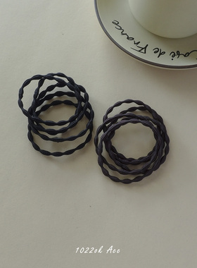 韩国进口发饰基础黑色皮筋女扎头发高弹力耐用头绳发圈藕节发绳