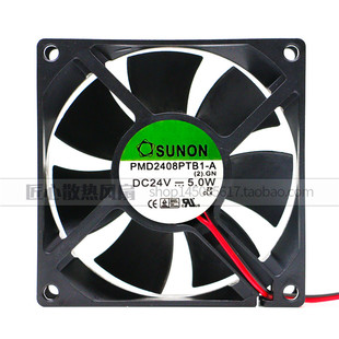 8025 SUNON建準 24V PMD2408PTB1 5.0W大風量變頻器散熱風扇8CM