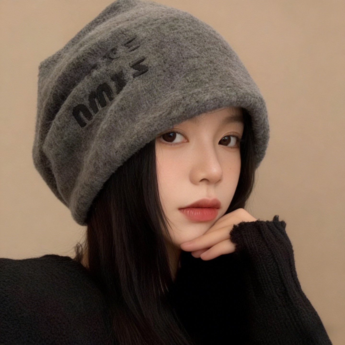 慵懒风冷帽女款2026新款秋冬大头围针织堆堆帽保暖护耳毛绒包头帽,服饰配件/皮带/帽子/围巾,帽子,淘宝优惠券,粉丝福利购,淘宝优惠卷