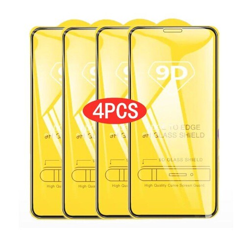 4PCS 9D Screen Protector Tempered Glass IPhone14 13 12适用11苹果17 promax钢化膜87全屏15plus 16promax