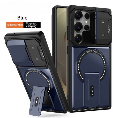 适用三星S25ULTRA支架磁吸手机壳A17镜头支架全包防摔phone case cover for Samsung A07 A15 cover a14 a16