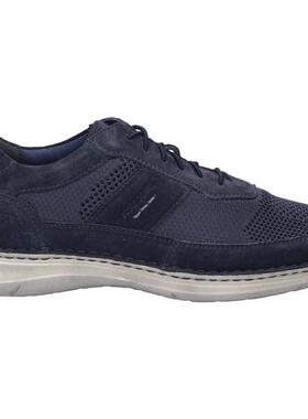 代购JOSEF SEIBEL男士休闲鞋透气轻便软底缓震深蓝色网面绒面