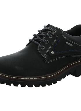 代购JOSEF SEIBEL男士工装鞋防滑耐磨轻便舒适黑色系带圆头粗跟