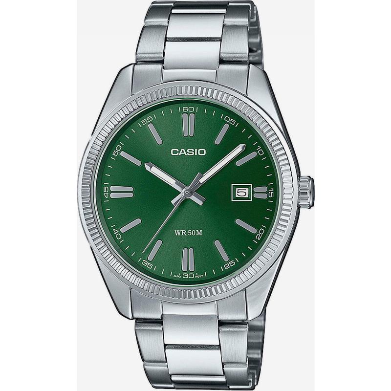 代购卡西欧男士腕表日期夜光计时防水金属钢带银色商务运动手表