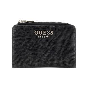 代购GUESS女士钱包收纳零钱存放卡片便携设计防滑材质黑色拉链款