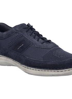 代购JOSEF SEIBEL男士休闲鞋透气轻便软底舒适深蓝色网面系带