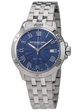 代购Raymond weil雷蒙威男士腕表夜光日期计时防刮钢带防水蓝盘