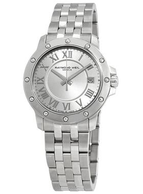 代购Raymond weil雷蒙威男士腕表夜光日期计时防刮金属钢带银色