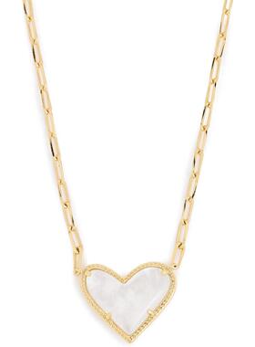 代购Kendra Scott女士项链时尚精致优雅简约金色心形吊坠纸夹链