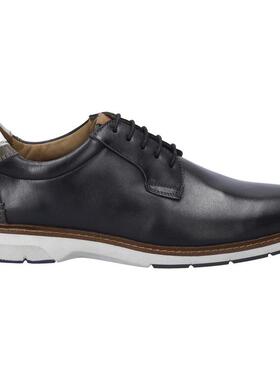 代购JOSEF SEIBEL男士正装鞋透气轻便软底耐磨黑色多色拼接圆头