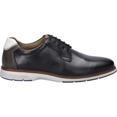 代购JOSEF SEIBEL男士正装鞋透气轻便软底耐磨黑色多色拼接圆头