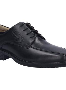 代购JOSEF SEIBEL男士正装皮鞋透气软底轻便耐磨黑色系带方头