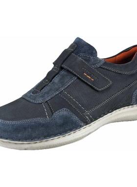 代购JOSEF SEIBEL男士休闲鞋透气软底轻便吸汗深蓝色魔术贴