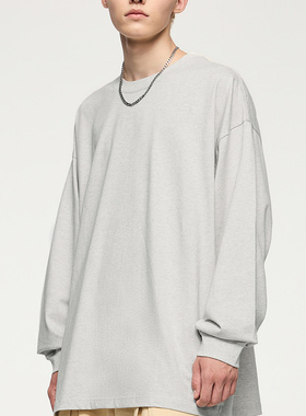 305Gfog色系长袖T恤25秋季美式纯色纯棉宽松情侣打底衫