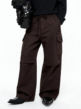 阿苏特染伞兵工装裤25秋季新品复古街头潮牌宽松休闲裤