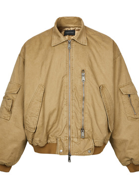 MADEEXTREME 秋冬加厚保暖阿苏特染做旧MA1飞行员夹克外套棉服男