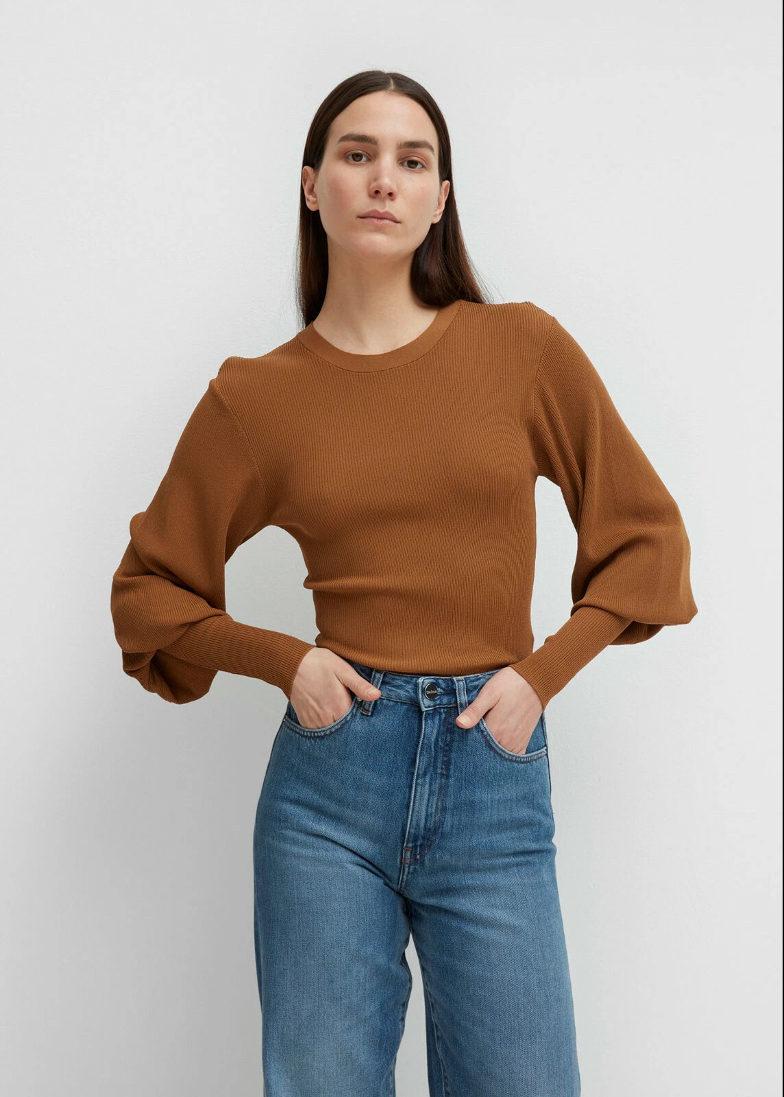 小猫儿美国直邮Toteme 极简风驼色螺纹灯笼袖针织衫毛衣绝美气质,女装/女士精品,毛衣,淘宝优惠券,粉丝福利购,淘宝优惠卷