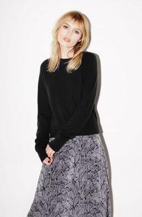 小猫儿贝贝美国代购直邮正品Equipment羊绒黑色气质显瘦圆领毛衣