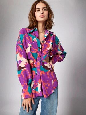 小猫儿美国代购直邮Equipment桑蚕丝印花气质花纹衬衫