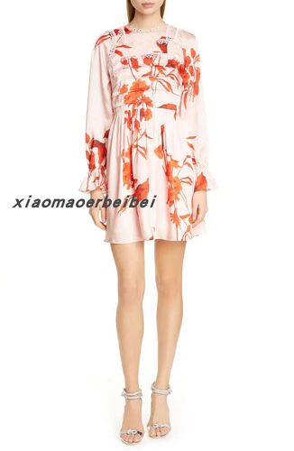 小猫儿美国代购 Ted baker粉色印花长袖连衣裙 395美金 直邮