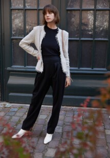 小猫儿美国代购 IRO白色流苏气质甜酷小香风百搭休闲针织开衫外套