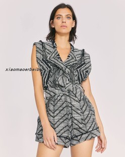 小猫儿美国代购IRO黑白粗花呢系带无袖显瘦气质连体裤连身衣