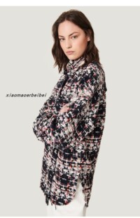 小猫儿美国代购 IRO法式编织小香风粗花呢格纹宽松有型衬衫外套