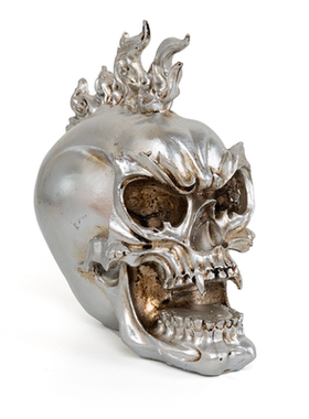 创意霸气树脂骷髅头仿真头骨工艺品万圣节鬼头个性摆件密室道具款