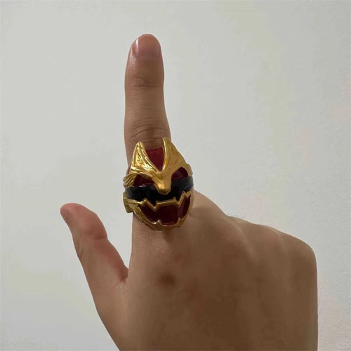 《头号战队豪兽者》豪兽狼头部戒指动漫周边朋克独特立体指环配饰