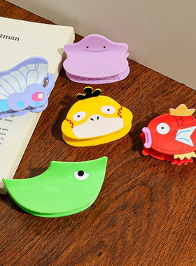 可爱精灵宝可梦发夹卡通亚克力鲤鱼王可达鸭抓夹发抓鲨鱼夹子发饰