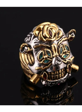 敢死队史泰龙骷髅头幸运开口戒指