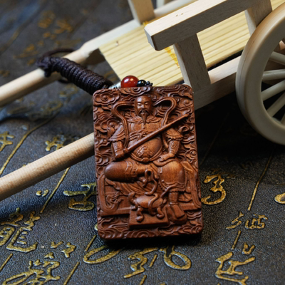 天然雷击枣木老料真武大帝挂件